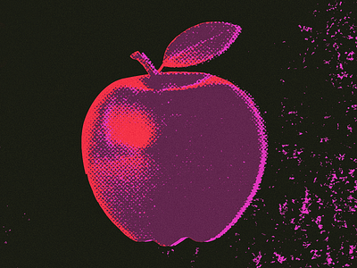 Apple copier fruit gig poster halftone live music rock rough texture venue