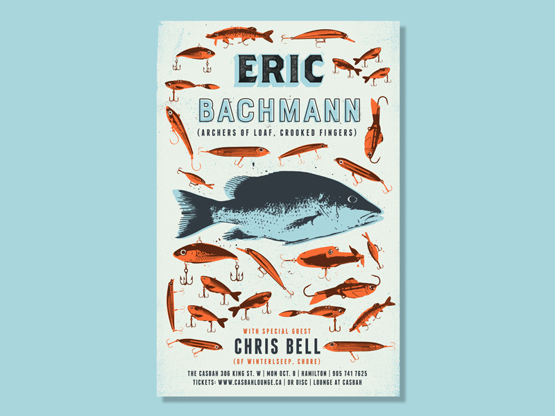 Eric Bachmann Gig Poster grit lure fish texture gig poster archers of loaf eric bachmann