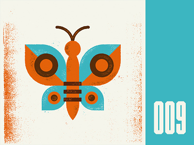 Everyday - 009 butterfly grit illustration texture