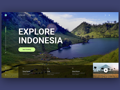 Tourism Landing Page adobe xd branding photoshop ui ux