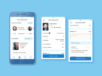 Cleanify - #5_specialist card clean cleanify cleaningservice mobile mobileapp productdesign ui ux