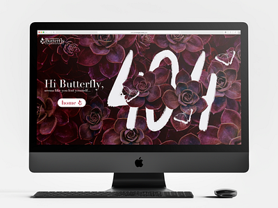 Day 8 — 404 Page 404 404 error 404 page 404page adobexd butterflies dailyui ui uidesign uidesignchallenge