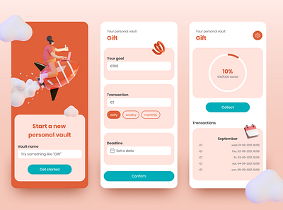 Savings calculator app bank bank app dailyui money personal savings ui user experience user interface ux vault