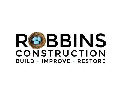 Robbins Construction Logo bird construction home nest robin