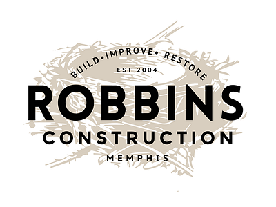Robbins Construction T-shirt Design construction nest retro vintage