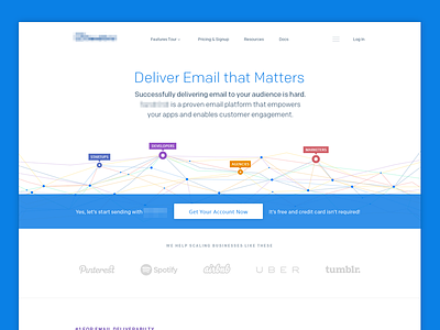 Email Website blue branding clean messaging web design white