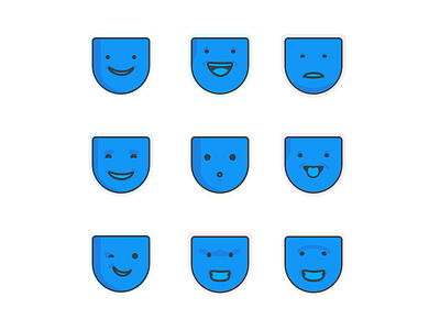 Biggie branding emotion faces icons illustration