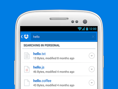 Dropbox for Android Search android dropbox search