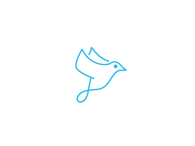 Song Lark bird eye line logo