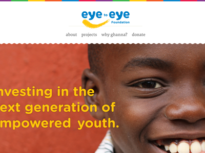 Eye to Eye Foundation Website ghanna kids non profit web