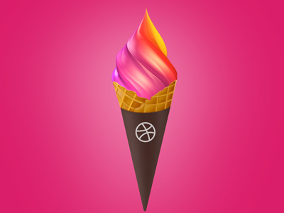 ice cream color cream dribbble ice icon pink
