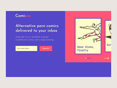 Daily UI 003 - Landing Page comics daily 100 challenge daily ui dailyui dailyuichallenge email newsletter porn subscribe subscription