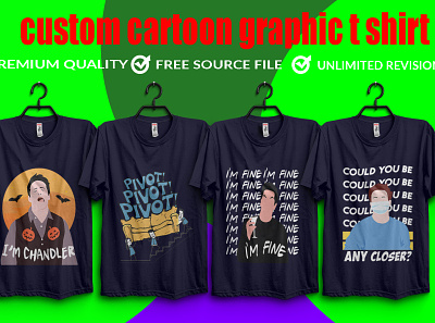 I will create custom cartoon graphic t shirt design design illustration illustrator typography vector