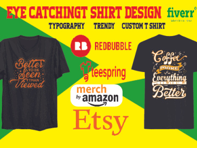 I will create eye catching t shirt designs for merch, printful a