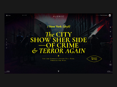 The Alienist concept crime design desktop home interface page page layout series type ui ux web website
