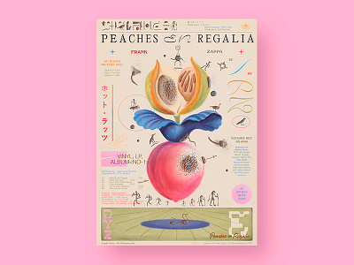 Peaches en Regalia aesthetic color editorial graphic illustration layout music nature peaches plants poster poster a day poster design typography zappa