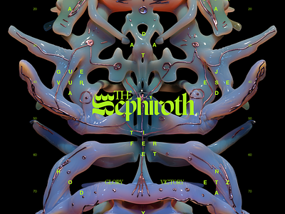 The Sephiroth 3d blender colorful coral design graphic illustration layout poster typography