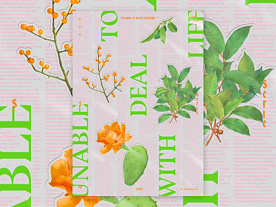 Life aesthetic design editorial gray green nature poster texture vaporwave