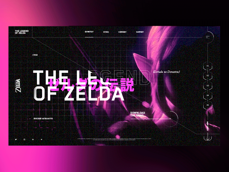The Legend of Zelda color concept editorial game gif gradient graphic typography ui ux web website zelda