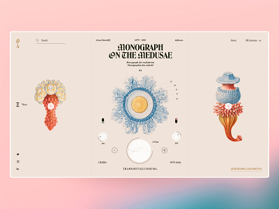 Fauna Abysal animal biology color concept editorial graphic layout music nature sea sound typography ui ux waves web website