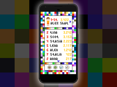 leaderboard from mobile pixel game | daily ui #019 019 app art dailyui design game illustration leaderboard mobile pixel typography ui ux