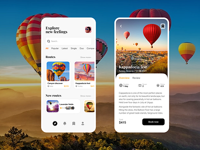 Ballon tours mobile app app baloon card human human interface interface ios iphone ux
