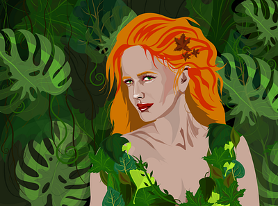 Eva Green as Poison Ivy art character characterdesign comics dccomics design evagreen fantasy flat illustration poisonivy vector