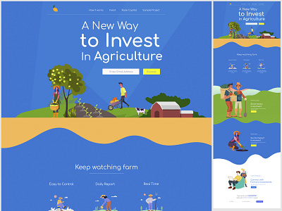 Landing page Farms boost booster branding design business character characterdesign growth header illustrations illustrations／ui investment nature product research trendy typography ui vector web webdesign