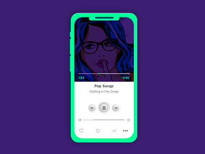 I phone - Music Player clean details ios iphone material bottom navigation music now playing player playlist player songs ui ux