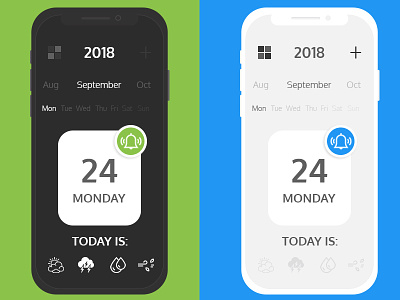 My Calendar | Weather App android android design app app animation calendar calendar ui color flat design illustration interface ios design material design mobile plane schedule task manager ui ux vector