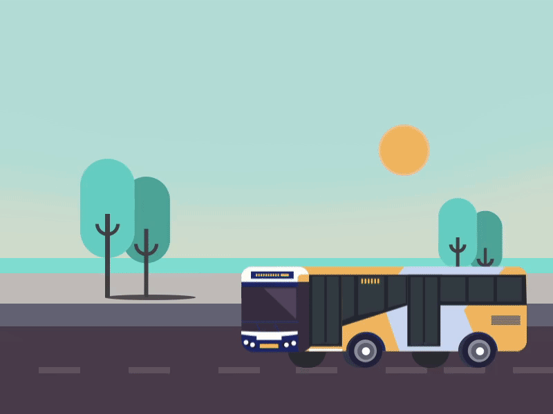 Motion Graphics | Daily challenge 2d 2d animation after effects after effects animation animated ad animated gif animation beach bus engine green illustration motion graphics sun vector wheel
