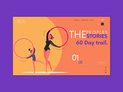 60 Days Trial. blue body country europe fitness flat flat illustration girls gym header healthcare home landingpage orange spain trial uiux web women world