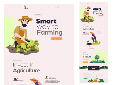 Landing page Nature boost booster branding business character design growth header illustrations nature nature illustration product research trendy typography ui vector web webdesign website