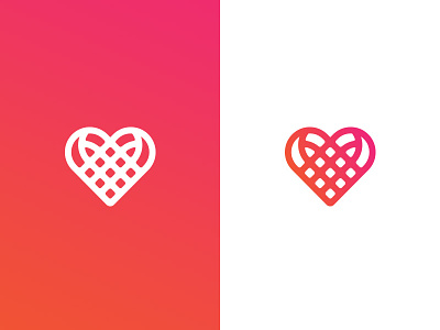 Ribbon vs Heart vs Compartments gradient heart logo ribbon vector