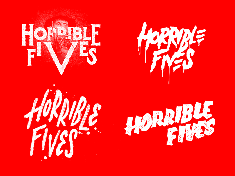 Horrible Fives 00s 10s 40s 50s 70s 80s 90s horror scary type typography vector