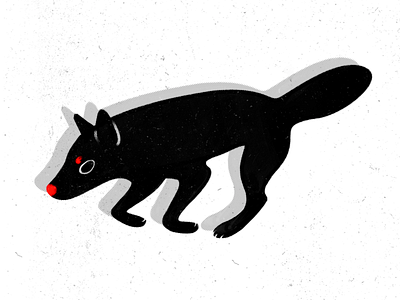 Wolf in Black I animal animal illustration black design illustration red white wolf