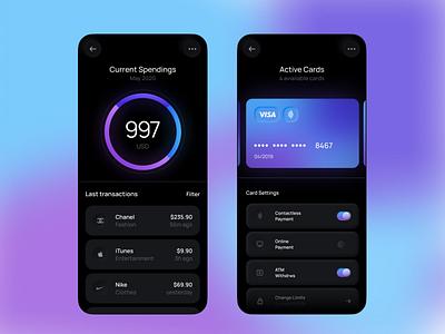 Financial mobile app design mobile neomorph ui