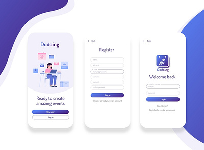 Dodoing Sing In app design flat illustration landing page mobile mobile app ui ux web