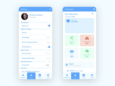 MyHealth · Settings app dailyui design mobile ui ui design uichallenge