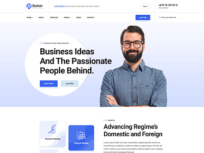 Burento - HMTL5 blue corporate and agency template burento burger busixer css3 design html5 ui ui ux uiux website website design wpsmasher