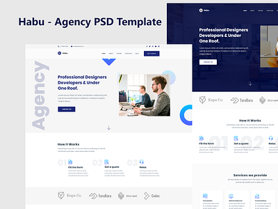 Habu Agency PSD Template agency website creative agency habu ui ui ux