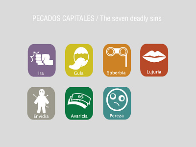 The Seven deadly sins 2x anger colors deadlysins debuts flat icon icons illustrator pictograms sins vector