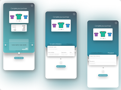 Checkout Page card design cards cart checkout page conversion design figma gradient just for fun order fulfillment shopping shopping app shopping cart simple design ui