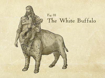 The White Buffalo adobe photoshop bison buffalo illustration