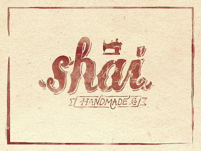 hand lettered logotype for shai handmade