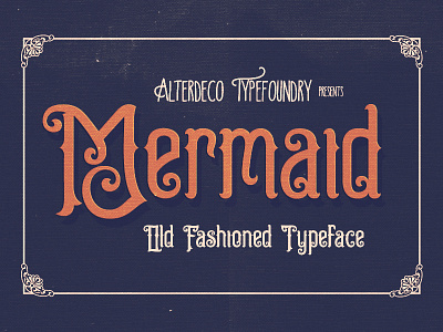 Mermaid Typeface font old school retro typeface typography vector victorian vintage