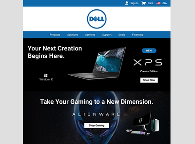 Dell Website Concept branding computer concept custom web design design illustration vector web design website