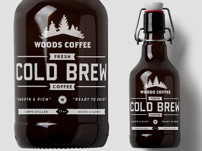Cold Brew bottle brew coffee cold brew layout package packaging printed screen print type typography white