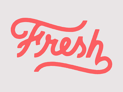 Fresh bright color custom fresh grey hand lettering made pink script type