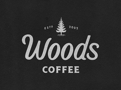 Woods Coffee brand coffee custom identity lettering local logo northwest shop tree woods